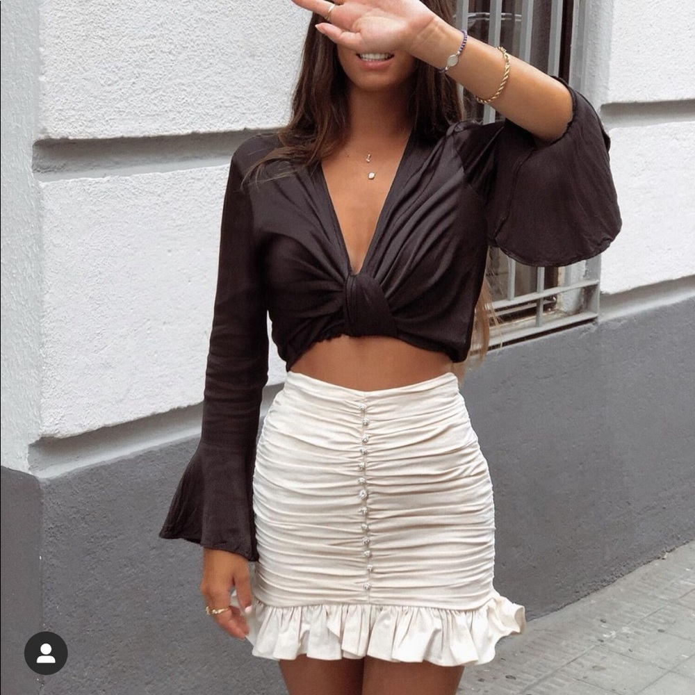 Zara Draped embellished mini skirt